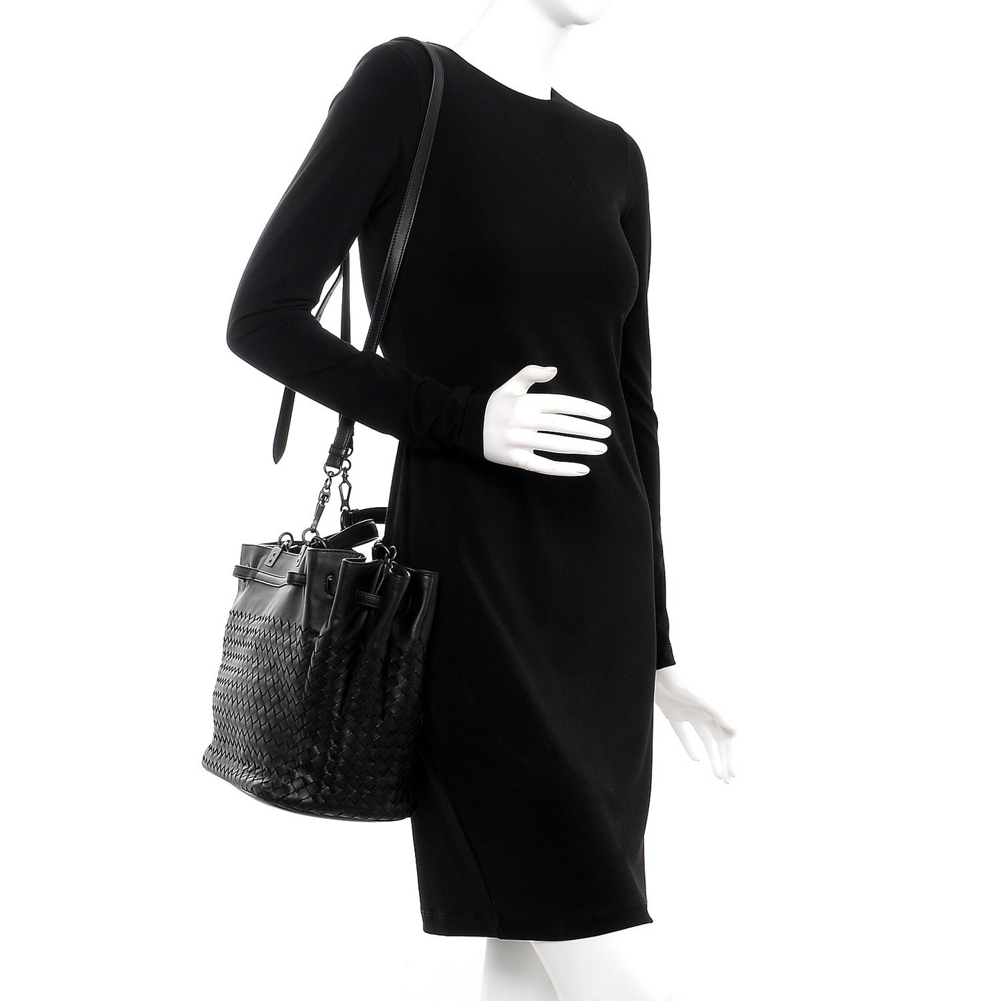 Nappa Intrecciato Bucket Bag Nero Black