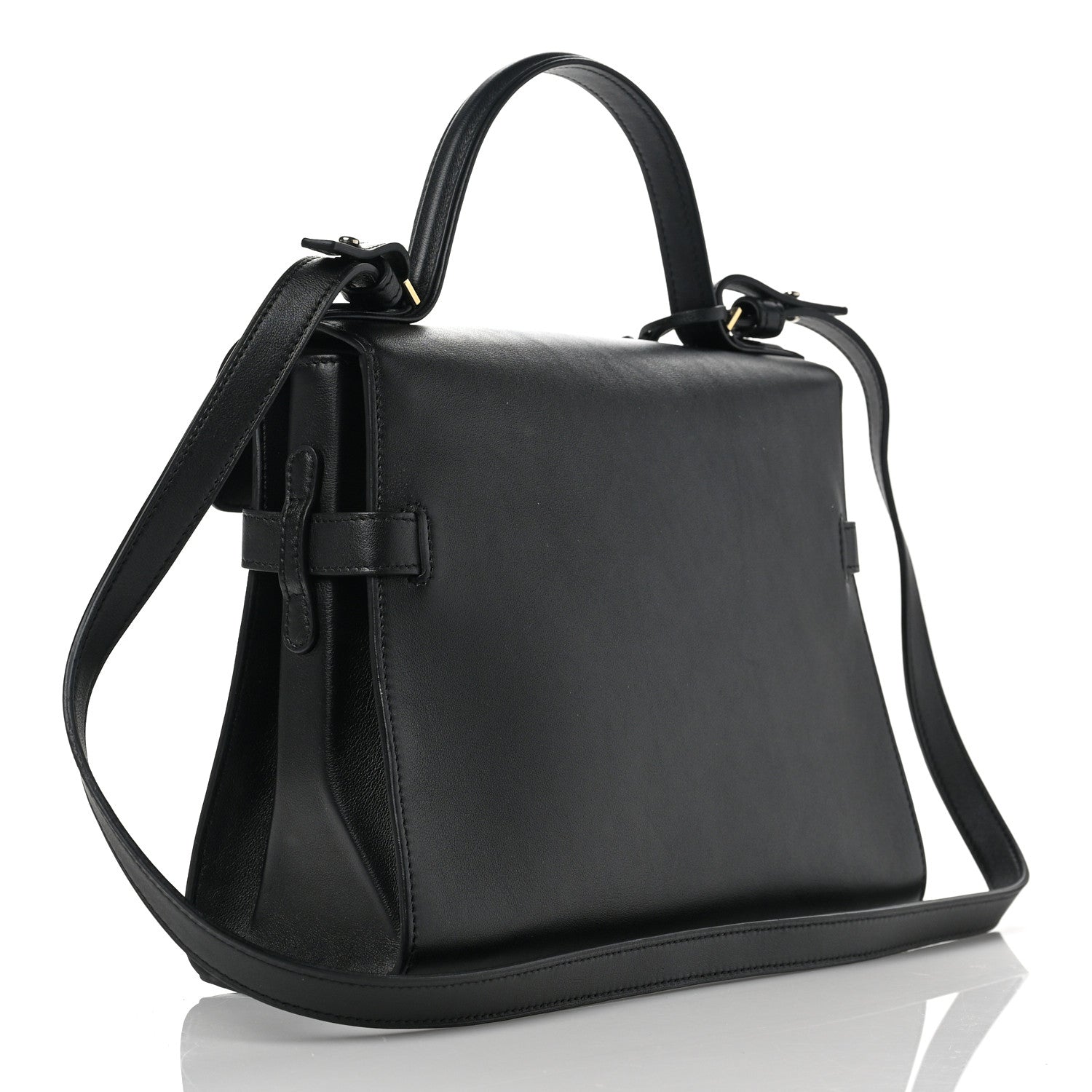 Delvaux Calfskin MM Tempete Satchel Black 3 of 10
