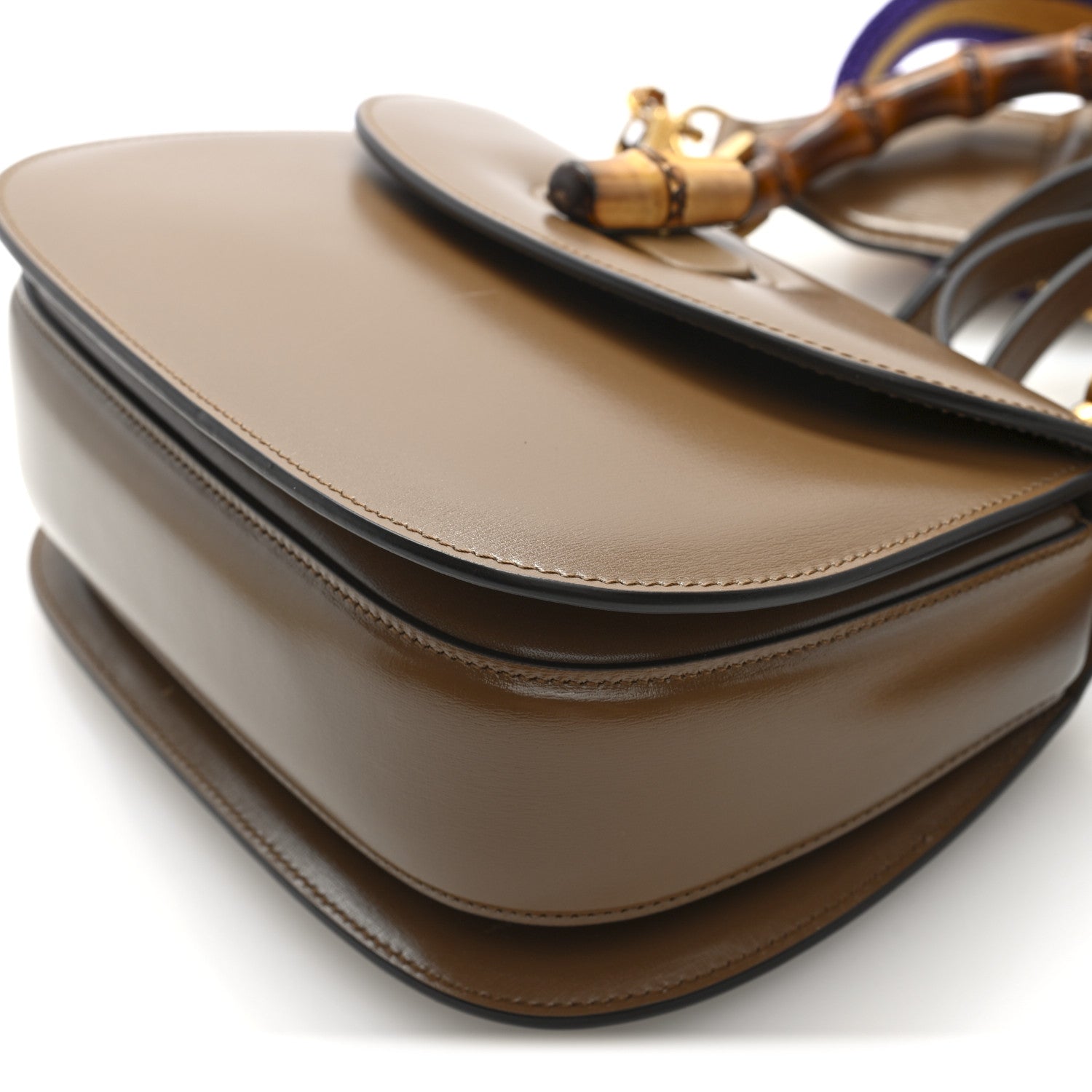 Gucci Boarded Dyana Lux Calfskin Web Small Bamboo 1947 Top Handle Bag Brown 9 of 9