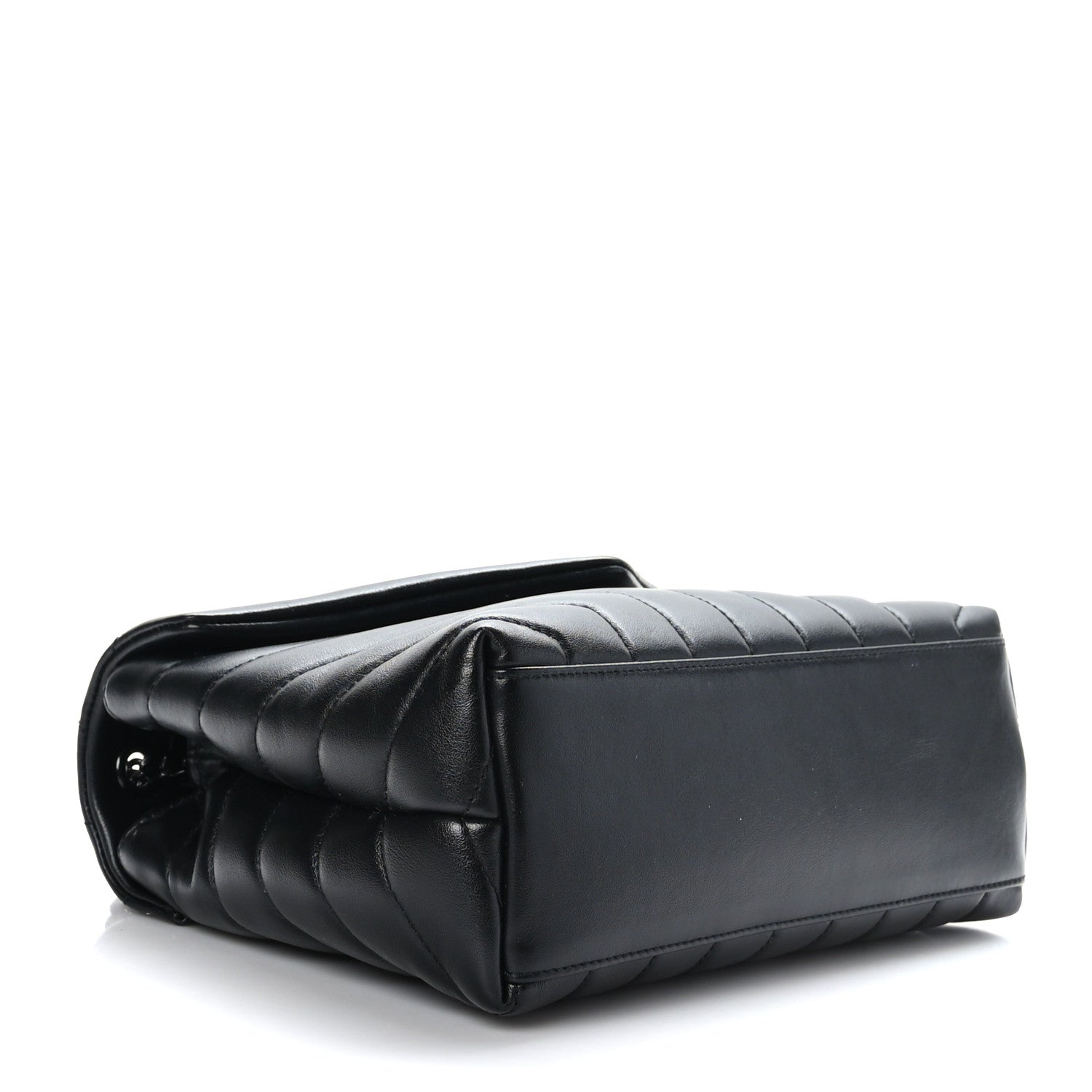 Saint Laurent Calfskin Y Quilted Monogram Monochrome Small Loulou Chain Satchel Black 4 of 9