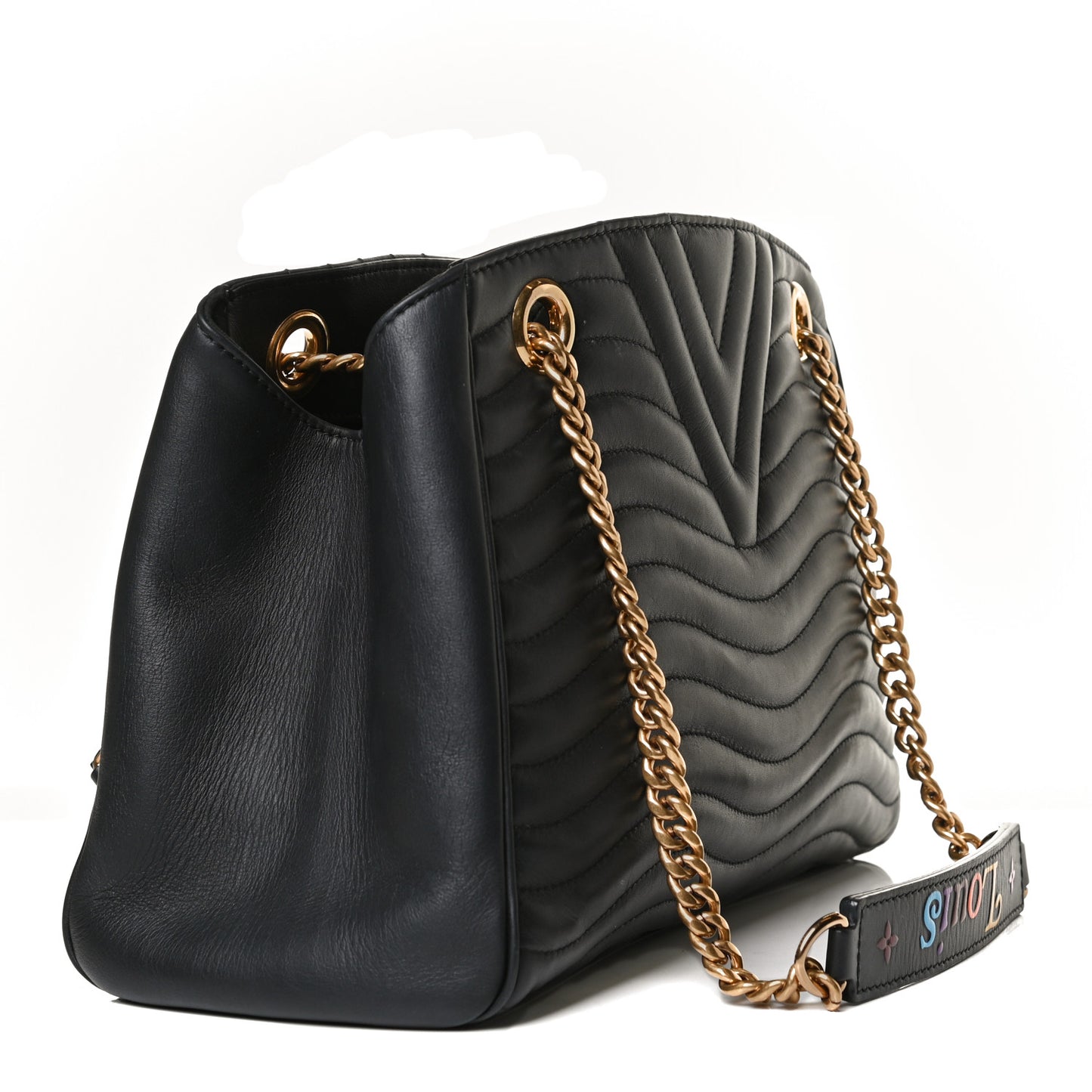 Calfskin New Wave Chain Tote Black