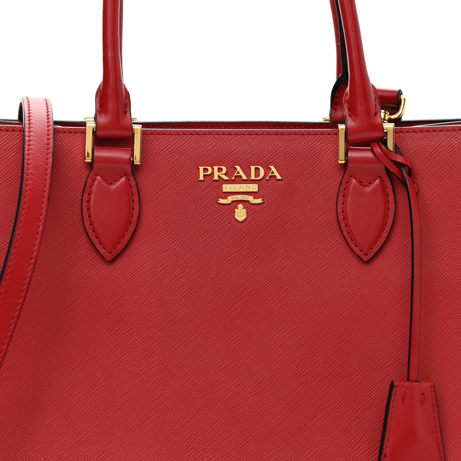 Prada Saffiano Soft Tote Fuoco 7 of 10