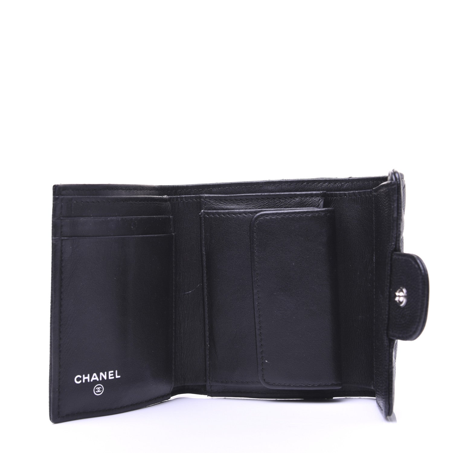 Chanel Iridescent Caviar Quilted Compact Flap Wallet Black 5 of 12