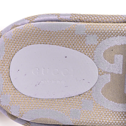 Gucci Monogram Jumbo GG Platform Slide Wedge Sandals 39.5 Beige Lapis 8 of 9