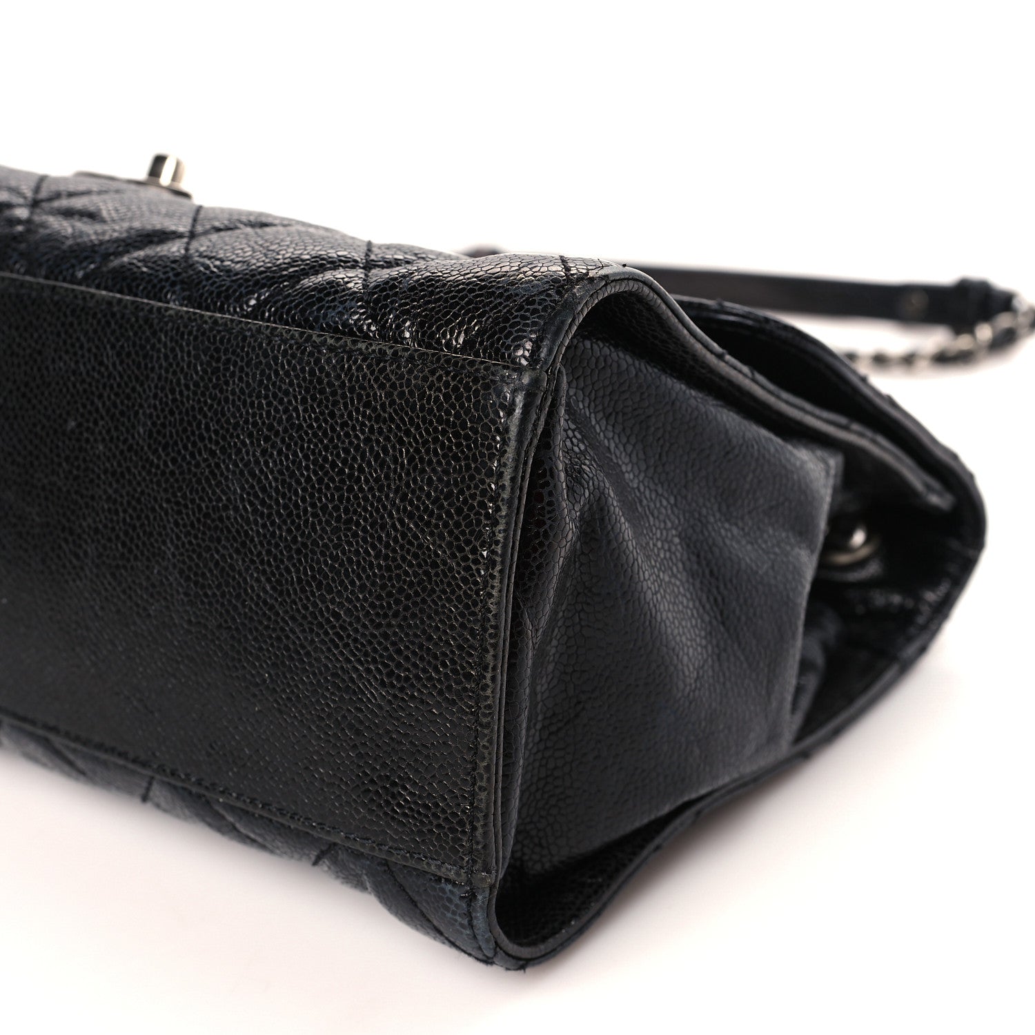 Chanel Crumpled Grained Calfskin Jumbo CC Crave Flap Black 9 of 13