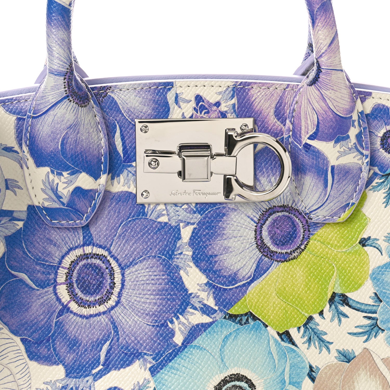 Salvatore Ferragamo Calfskin Floral Print Small The Studio Bag