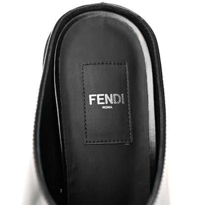 Fendi Vitello Abrasivato FF Cut Mules 39 Black 6 of 9