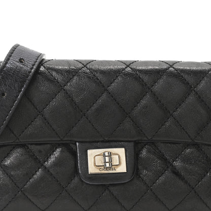 Chanel Glazed Calfskin Quilted 2.55 Reissue Flap Belt Bag Clutch 85 34 Black 6 of 8