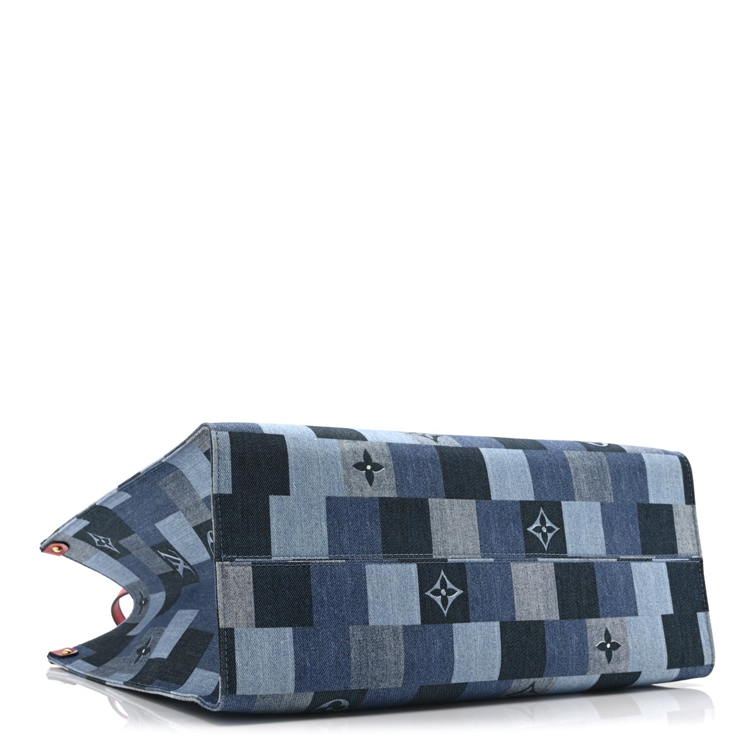 Louis Vuitton Denim Damier Monogram Onthego Blue Rouge 4 of 9