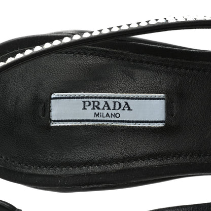 Prada Satin Crystal Logo 45mm Slingback Pumps 37 Cristal 7 of 12