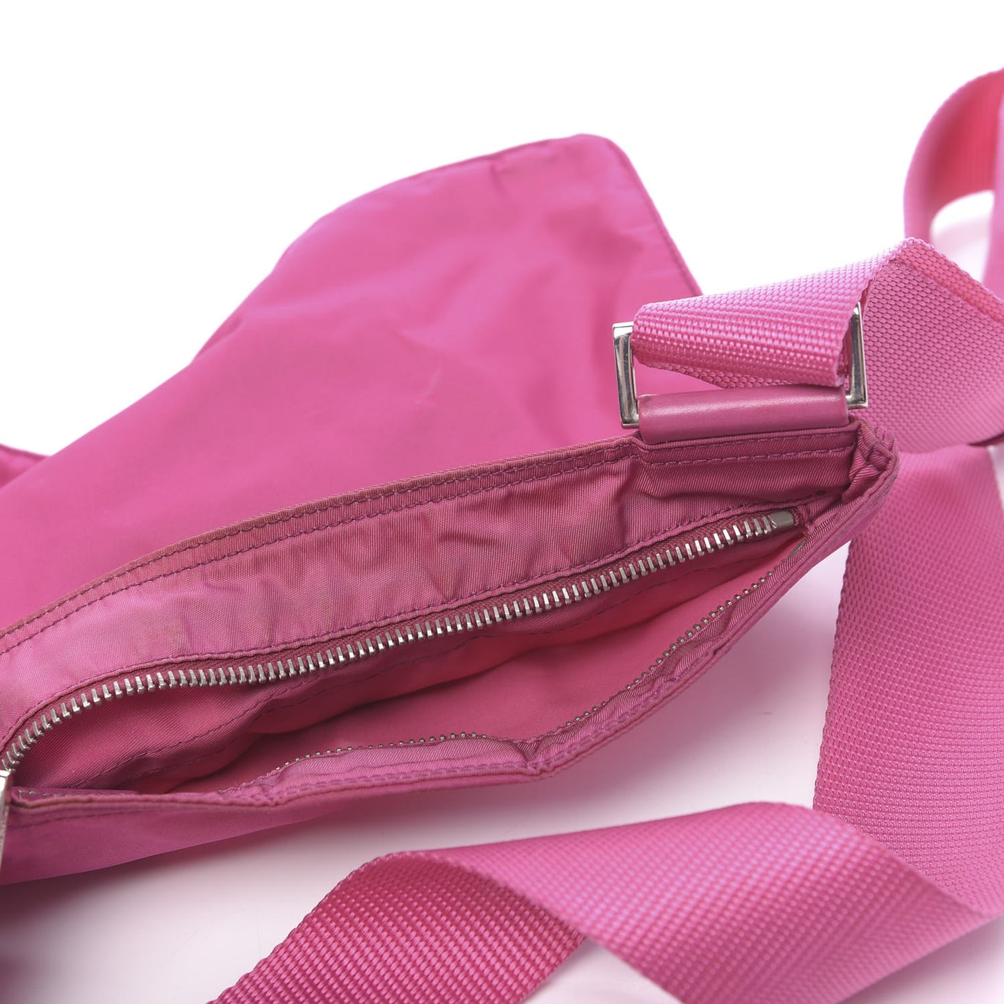 Nylon Vela Flat Messenger Bag Fuxia