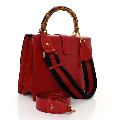 Gucci Moon Calfskin Web Large Dionysus Bamboo Top Handle Bag Hibiscus Red 3 of 12