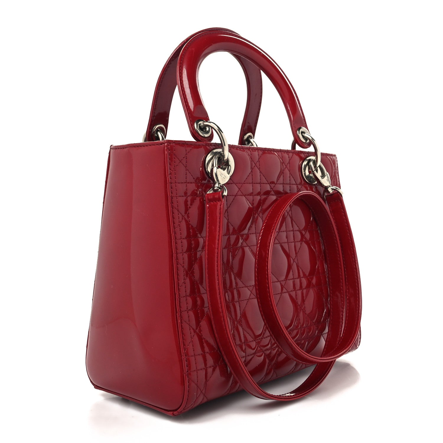 Christian Dior Patent Cannage Medium Lady Dior Red 3 of 10