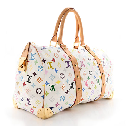 Louis Vuitton Monogram Multicolor Keepall 45 White 3 of 21