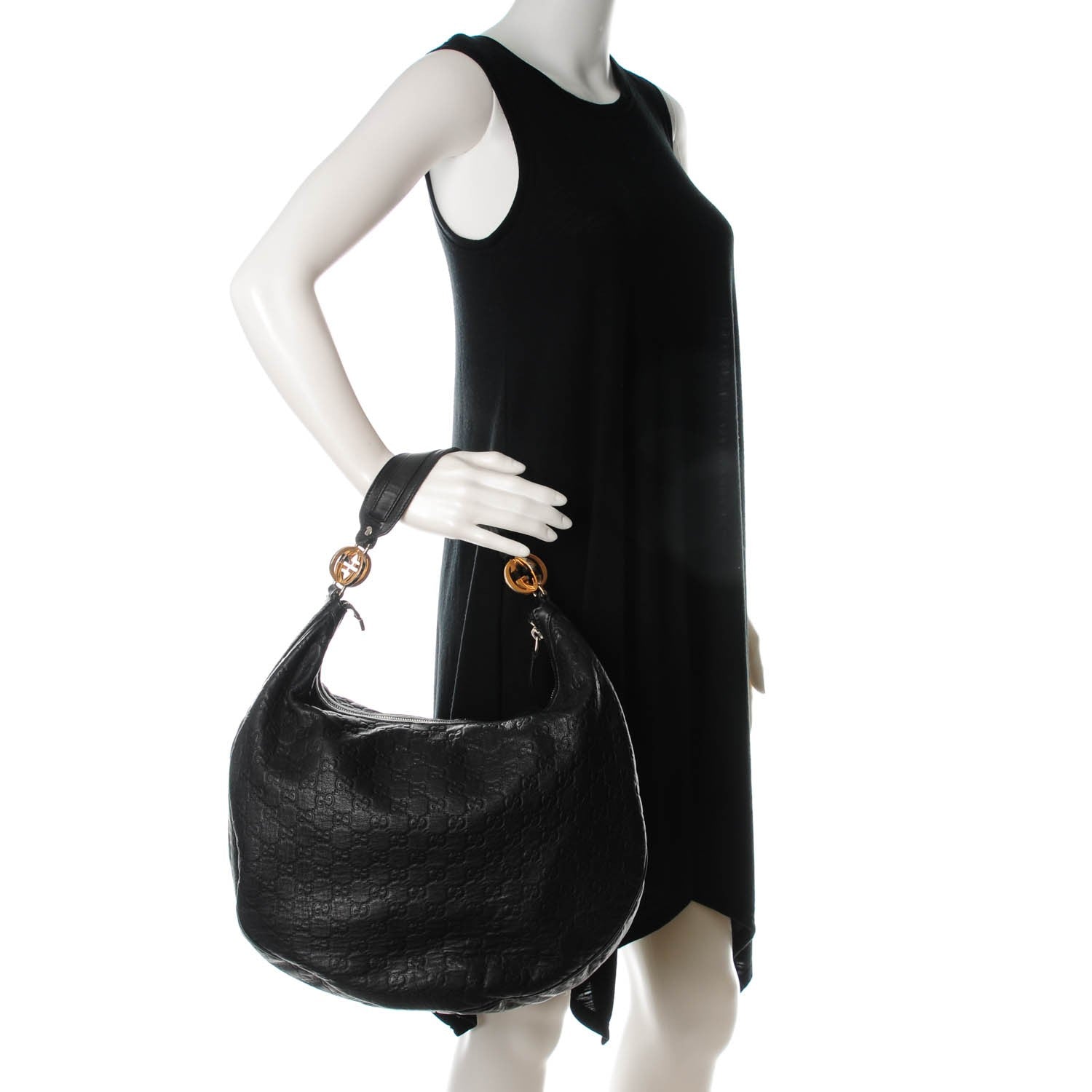Gucci Guccissima Large GG Twins Hobo Black 2 of 7