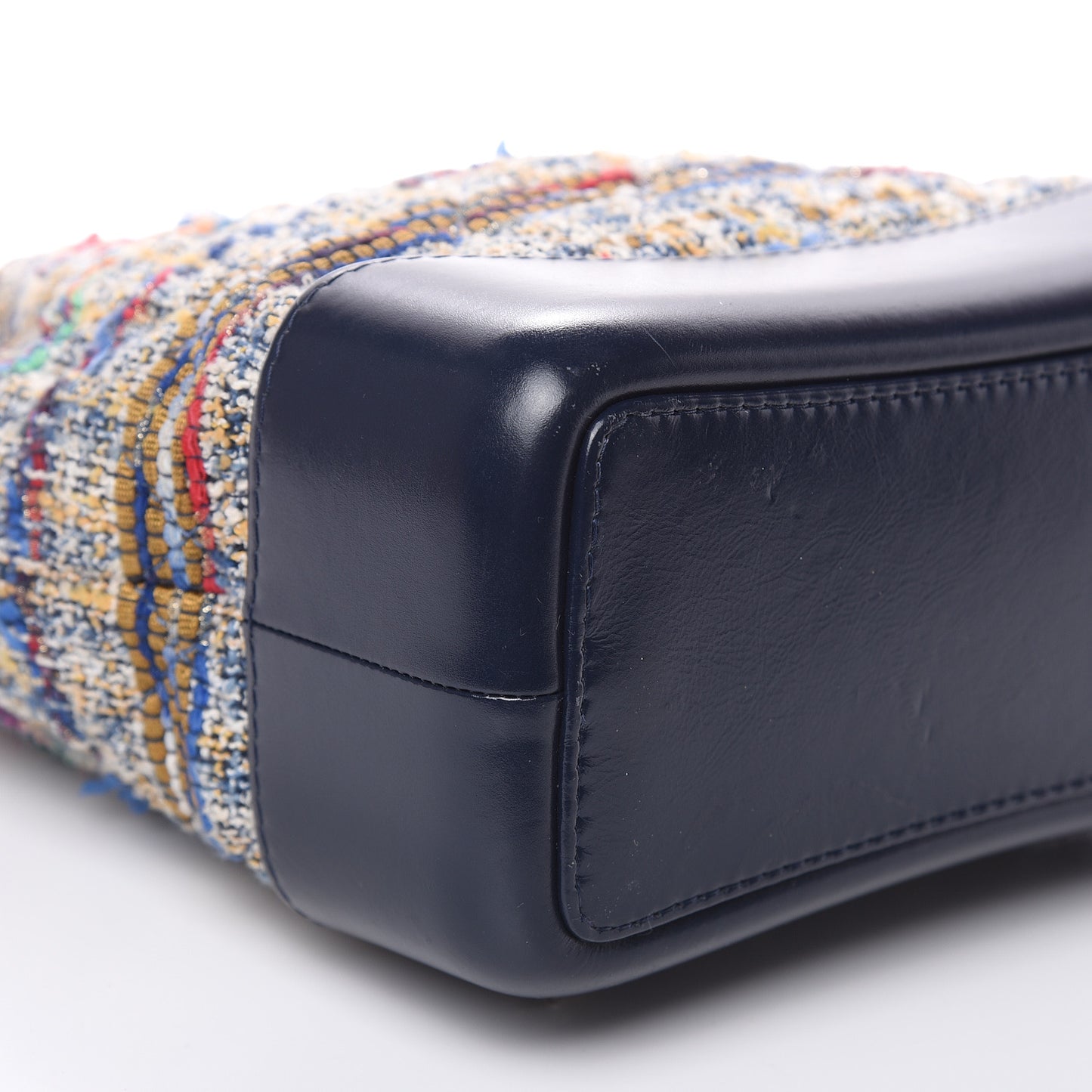 Tweed Calfskin Quilted Gabrielle Backpack Blue Gold Red White