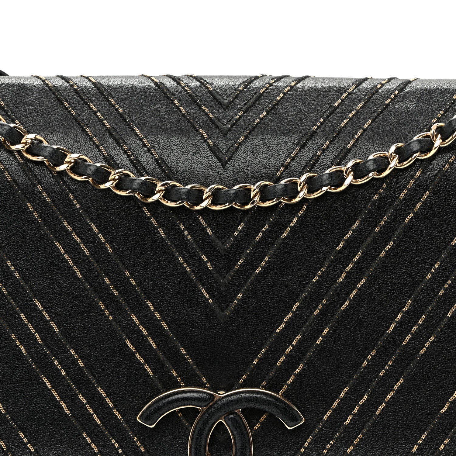 Chanel Sheepskin Chain CC Subtle Flap Black 8 of 10