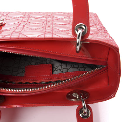 Christian Dior Patent Cannage Medium Lady Dior Red 5 of 10