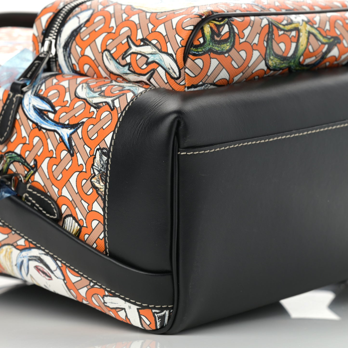 Coated Canvas Calfskin Monogram TB Jett Backpack Deep Orange