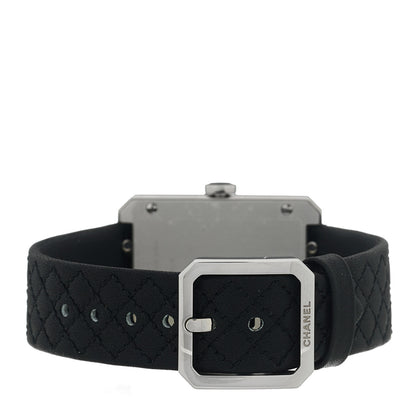 Chanel Stainless Steel Calfskin Diamond Bezel 27mm Boy-Friend Quilt Quartz Watch Black 4 of 5