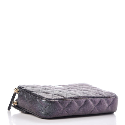 Chanel Iridescent Caviar Quilted Clutch With Chain Black 4 of 12