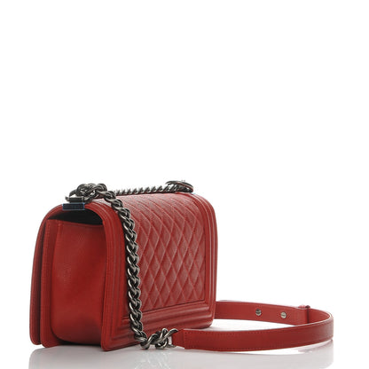 Chanel Caviar Quilted Medium Boy Flap Red 3 of 8