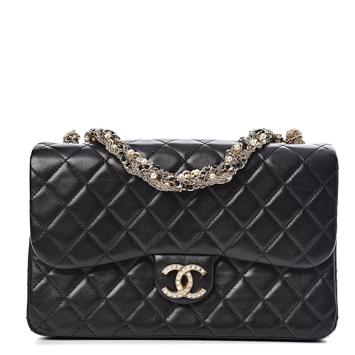 Chanel Lambskin Quilted Medium Westminster Pearl Flap Black 1 of 11