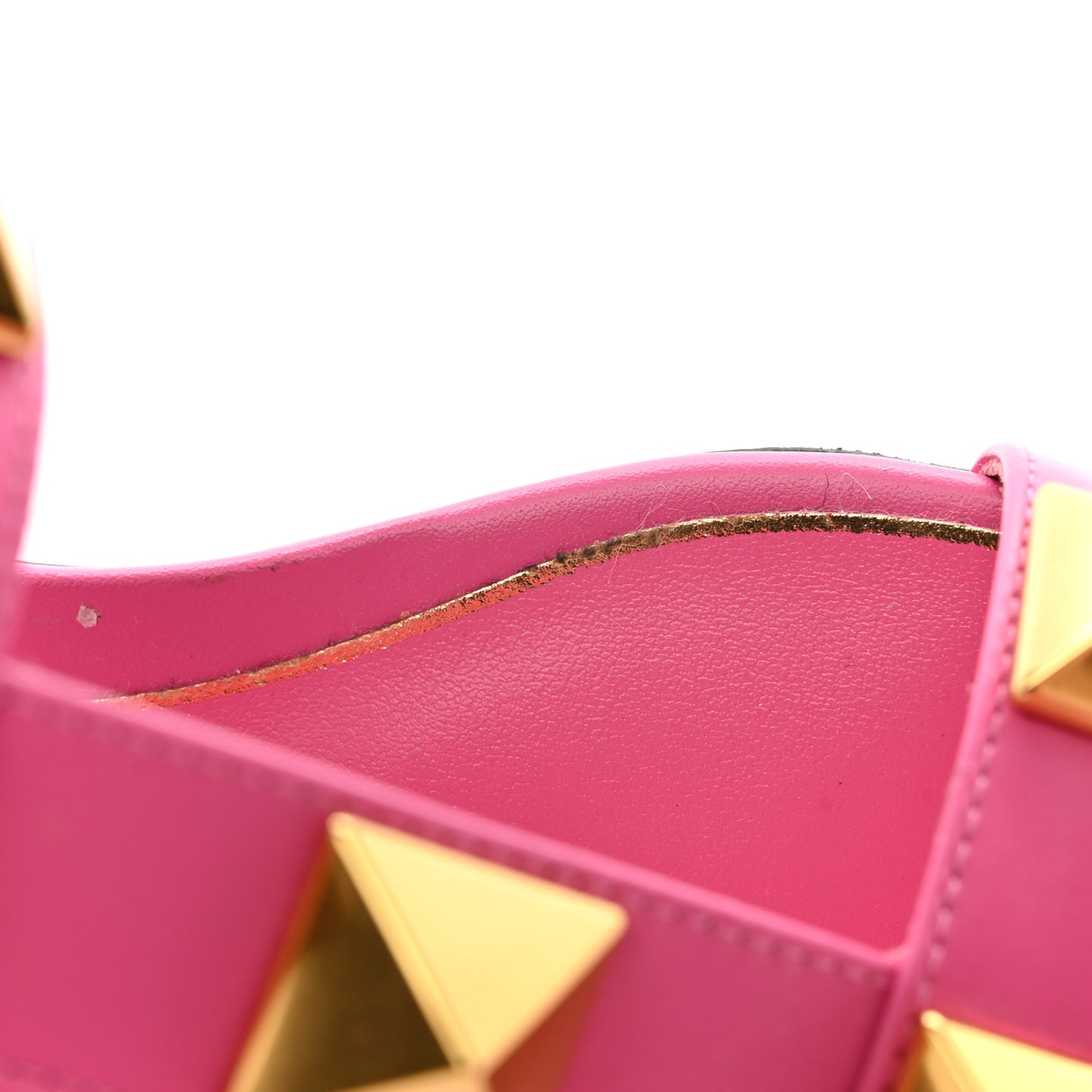 Calfskin Roman Stud Flat Slide Sandals 38 Feminine Pink