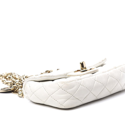 Chanel Lambskin Quilted Extra Mini Flap Heart Valentine Charms White 5 of 9