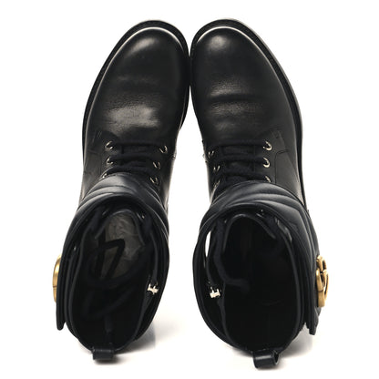 Gucci Flores Calfskin Nappa Matelasse GG 40mm Ankle Boots 37 Black 2 of 8