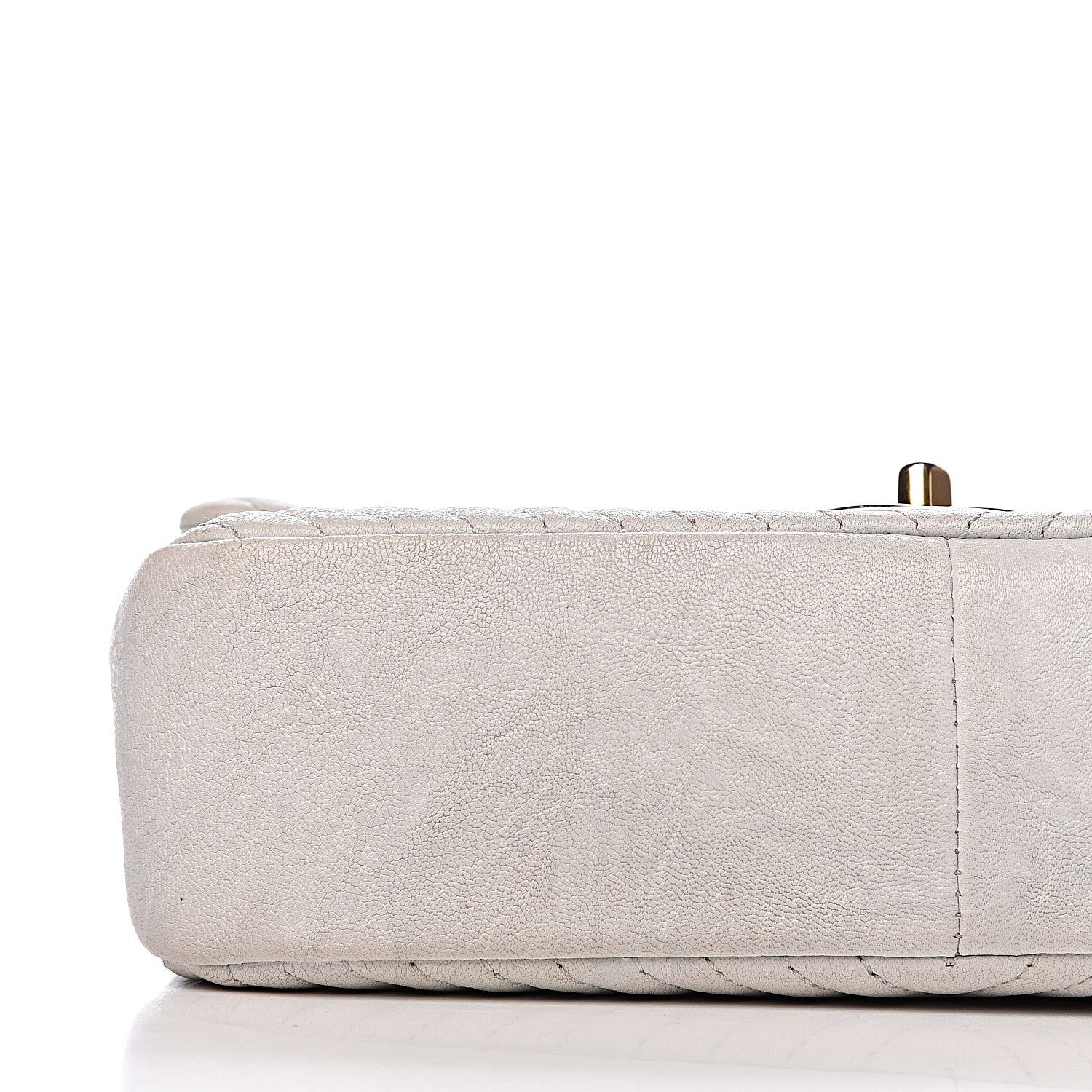 Chanel Calfskin Surpique Chevron Small Flap White 34 of 34