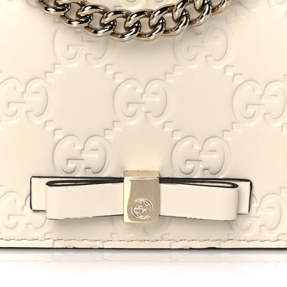 Gucci Guccissima Signature Bowy Chain Wallet Mystic White 9 of 10