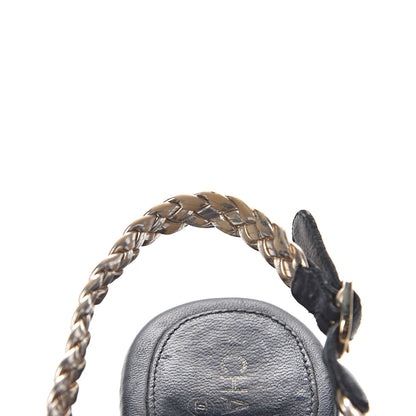 Chanel Metallic Calfskin Braided Wedge Sandals 36.5 Gold 14 of 15