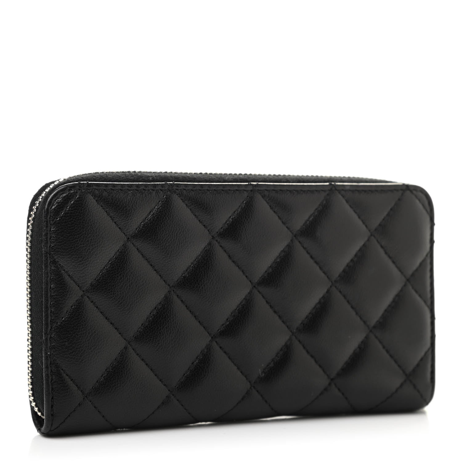 Chanel Lambskin Quilted Small Gusset Zip Around Wallet 3 of 9