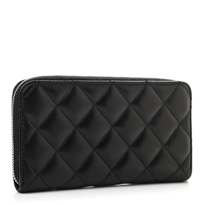 Chanel Lambskin Quilted Small Gusset Zip Around Wallet 3 of 9