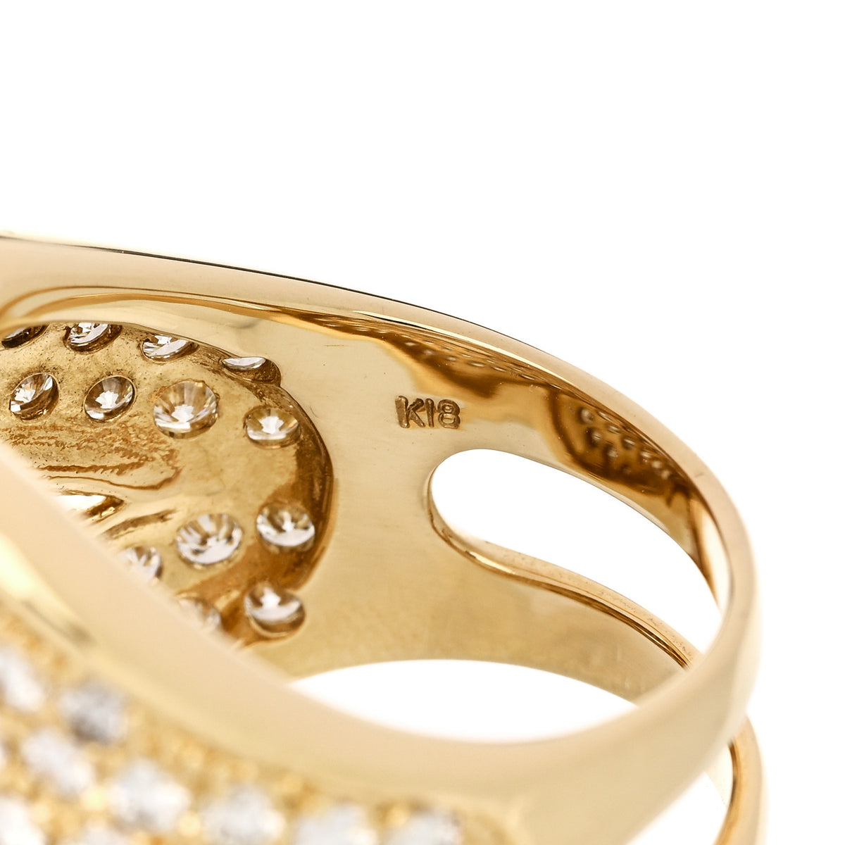 Parker & West by FASHIONPHILE 18K Yellow Gold Diamond 3.00ctw Crossover Ring 56 7.5 8 of 9