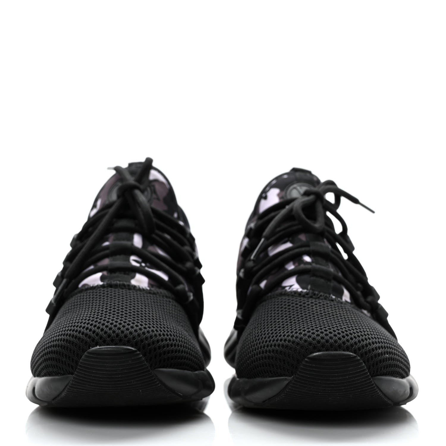 Louis Vuitton Neoprene Mesh Rubber Monogram Camo Fastlane Low Sneakers 5 Black 2 of 8