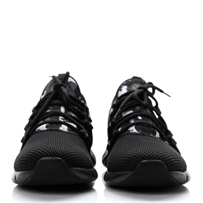 Louis Vuitton Neoprene Mesh Rubber Monogram Camo Fastlane Low Sneakers 5 Black 2 of 8