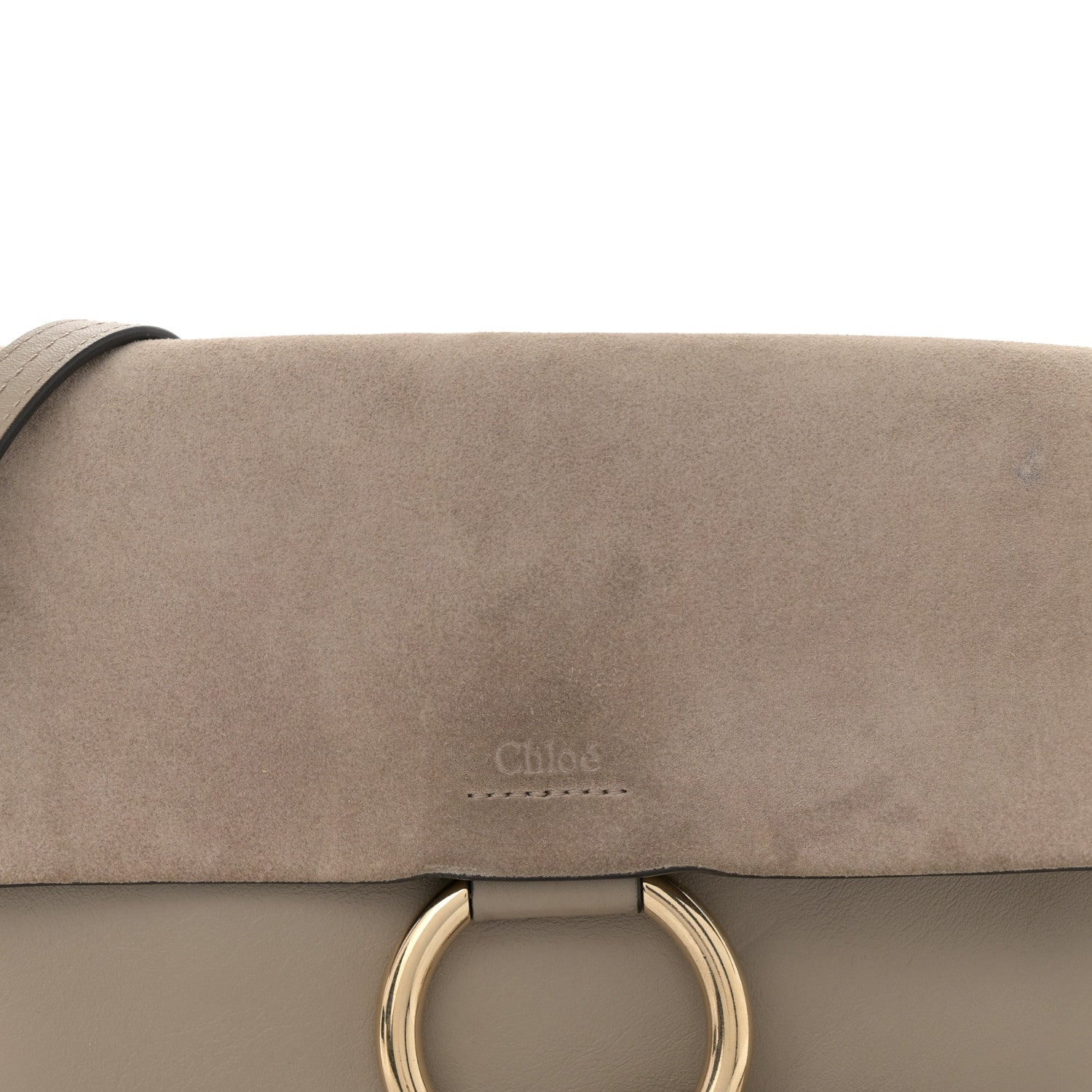 Chloe Suede Calfskin Small Faye Shoulder Bag Motty Grey 8 of 13