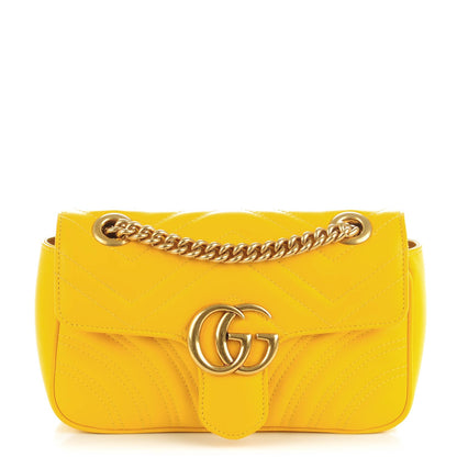 Gucci Calfskin Matelasse Mini GG Marmont Shoulder Bag Stone Topaz 1 of 7