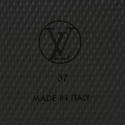 Louis Vuitton Calfskin Embossed Monogram Sunset Flat Comfort Mule 37 Black 7 of 12