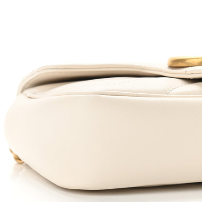 Gucci Calfskin Matelasse Super Mini GG Marmont Shoulder Bag White 9 of 11