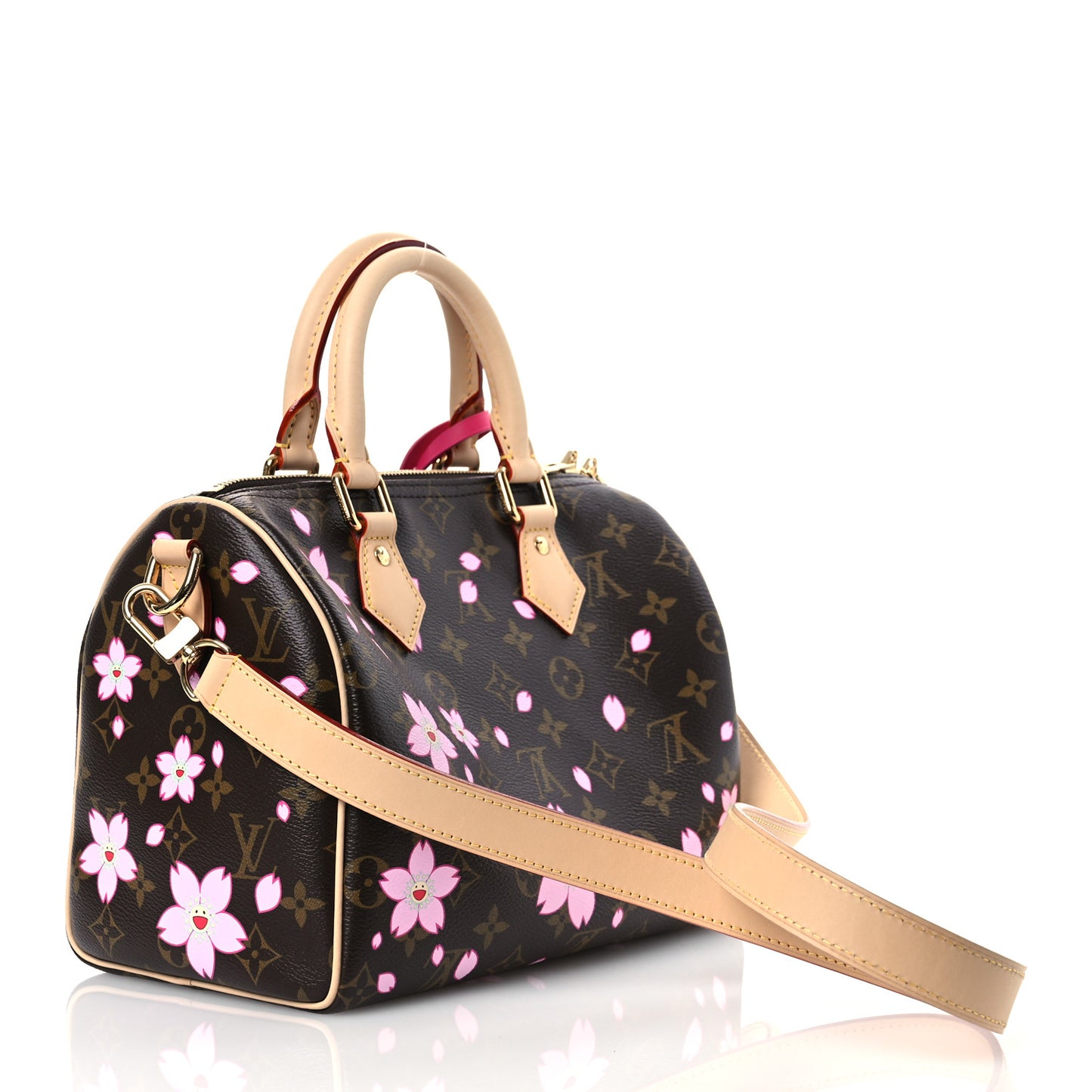LV X TM Monogram Cherry Blossom Speedy Bandouliere 25 Sakura Brown