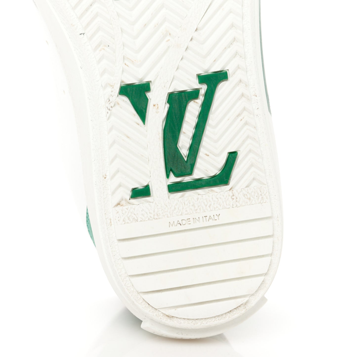 Calfskin Monogram Charlie Sneakers 38 White Grey Green