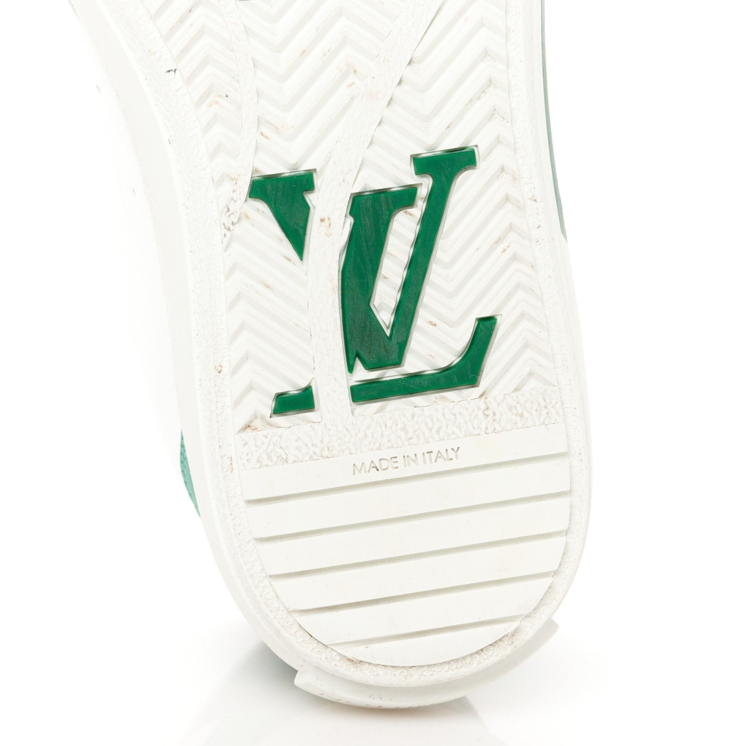 Louis Vuitton Calfskin Monogram Charlie Sneakers 38 White Grey Green 7 of 9