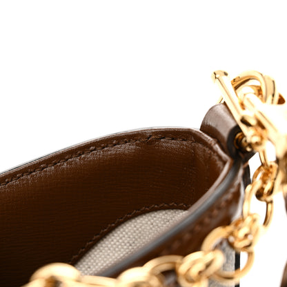 Gucci GG Supreme Monogram Azalea Calfskin Retro Interlocking G Chain Shoulder Bag Beige Ebony Brown Sugar 11 of 12