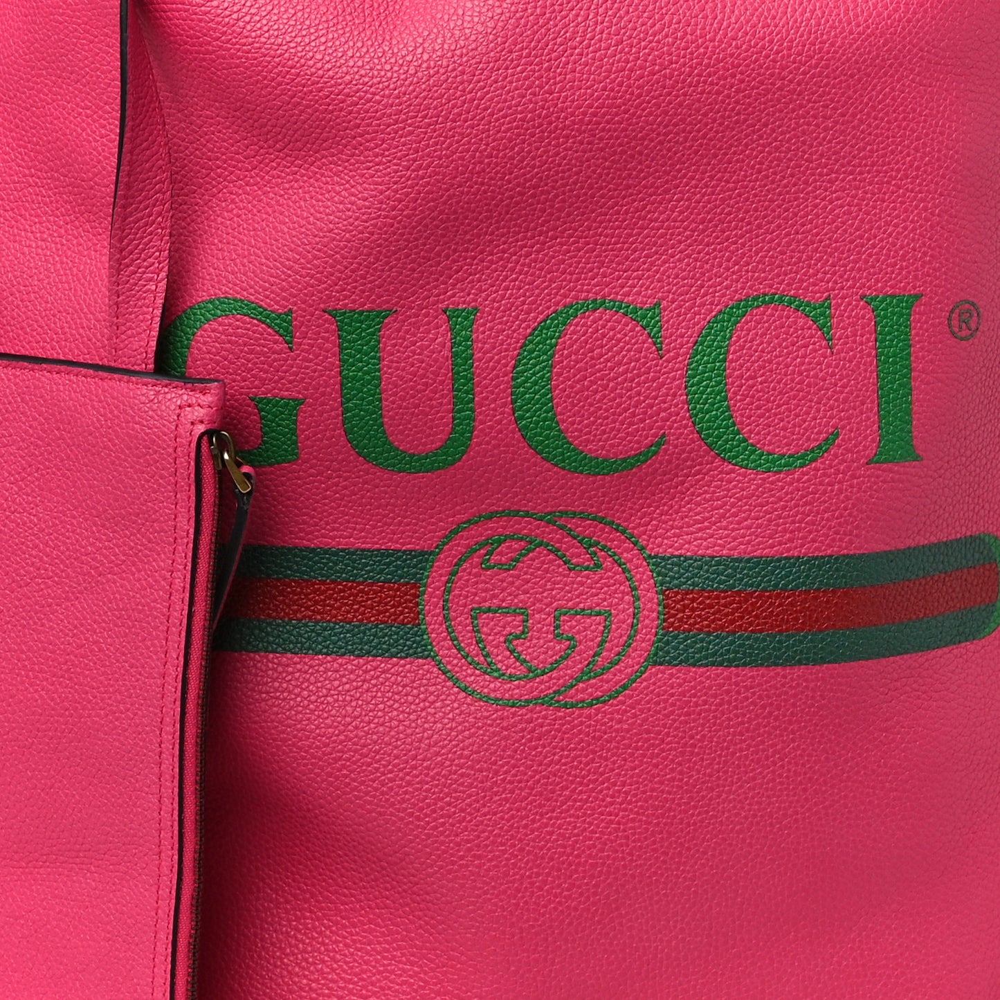 Grained Calfskin Logo Drawstring Backpack Box Pink Green Black