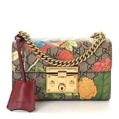 Gucci GG Supreme Monogram Tian Small Padlock Shoulder Bag Beige Multicolor New Acero 1 of 10