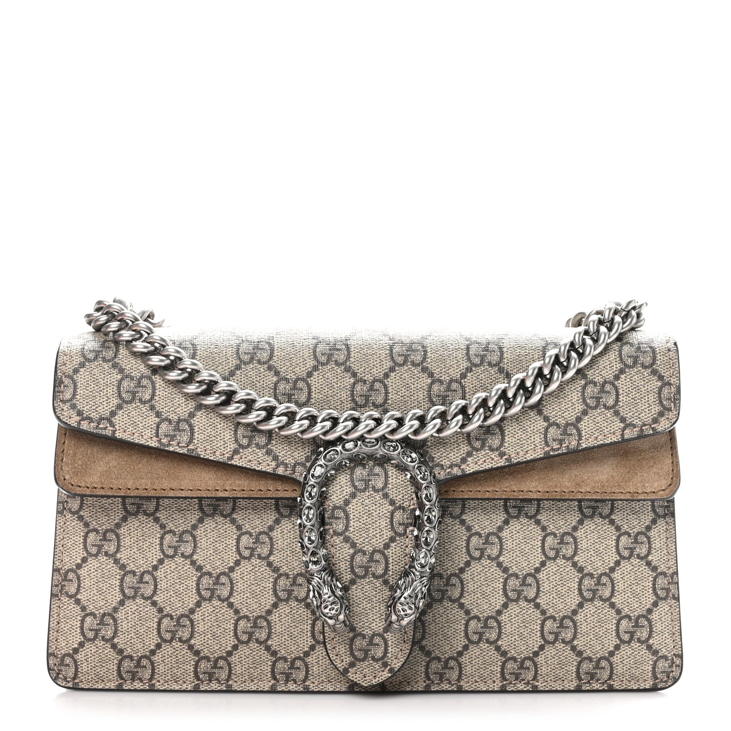 Gucci GG Supreme Monogram Small Dionysus Shoulder Bag Taupe 1 of 10