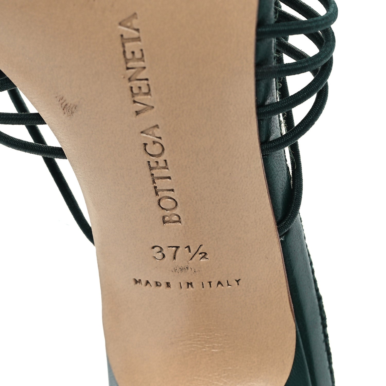 Bottega Veneta Raffia Elasticized Stretch Mule Sandals 37.5 Emerald Green 7 of 10